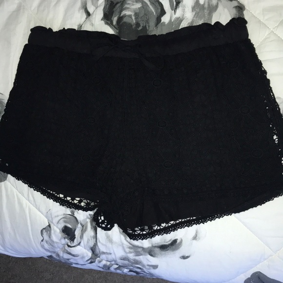 Topshop Pants - Topshop Black Lace Shorts
